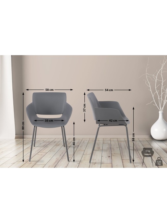 Lot de 2 chaises Alpena, gris foncé Lot de 2 chaises Alpena, gris foncé