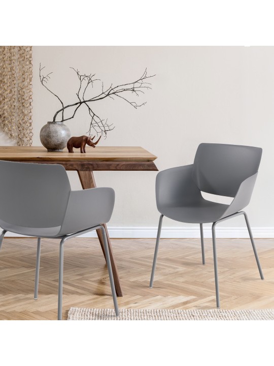 Lot de 2 chaises Alpena, gris foncé Lot de 2 chaises Alpena, gris foncé