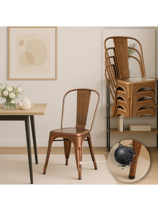 Ensemble de 4 chaises Benedikt, cuivre