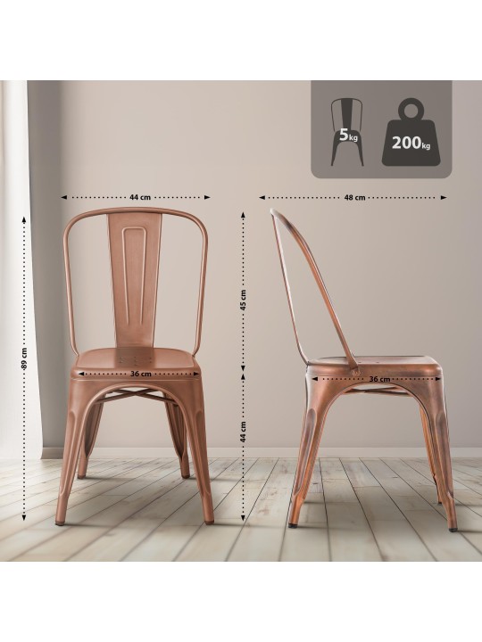 Ensemble de 4 chaises Benedikt, cuivre