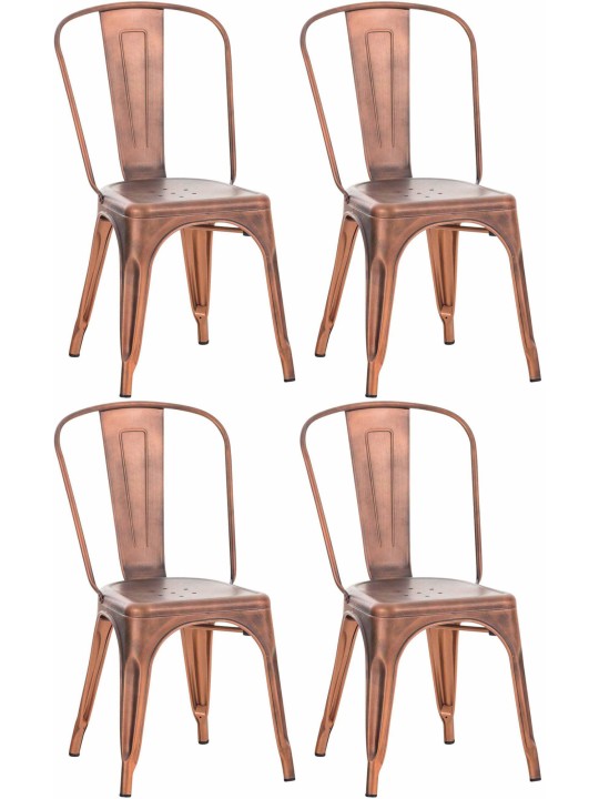 Ensemble de 4 chaises Benedikt, cuivre