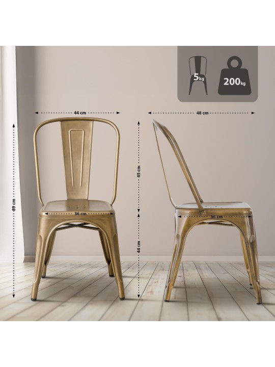 Ensemble de 4 chaises Benedikt, or