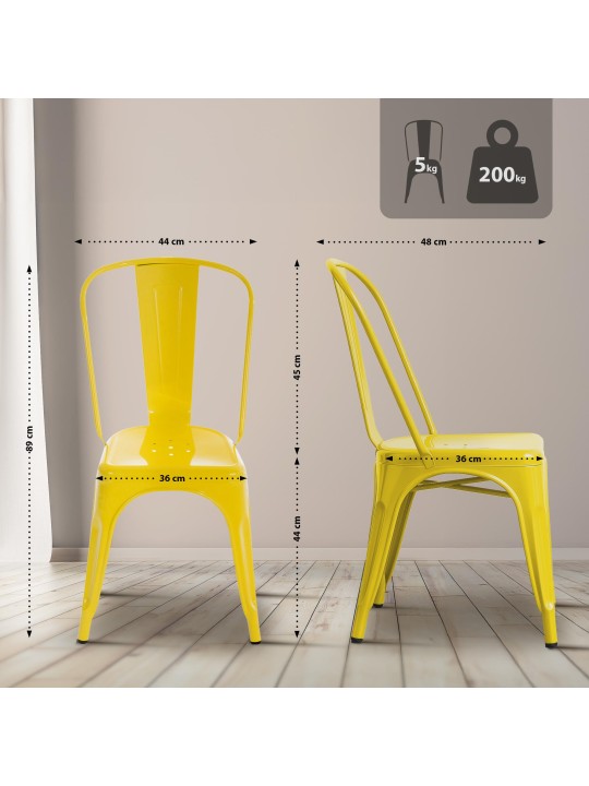 Ensemble de 4 chaises Benedikt, jaune