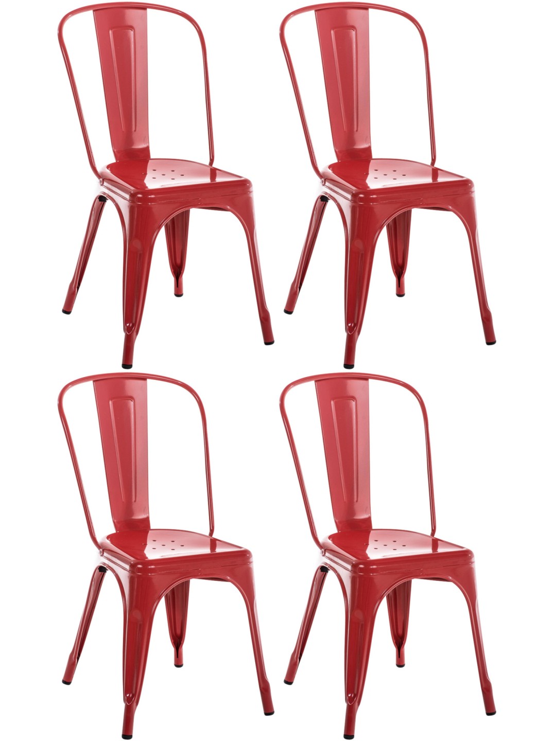 Ensemble de 4 chaises Benedikt, rouge