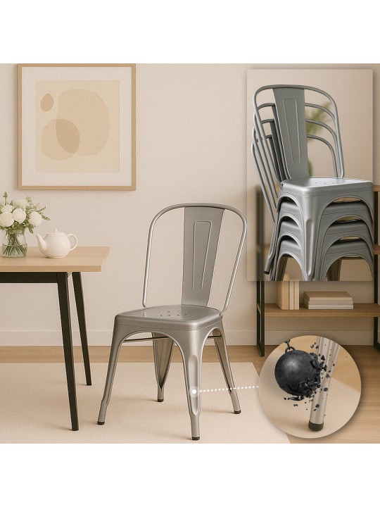 Ensemble de 4 chaises Benedikt, argent