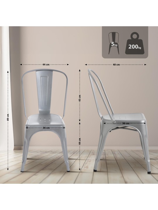 Ensemble de 4 chaises Benedikt, argent