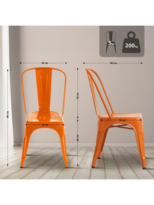 Ensemble de 4 chaises Benedikt, orange