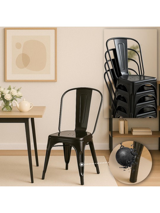 Ensemble de 4 chaises Benedikt, noir Ensemble de 4 chaises Benedikt, noir