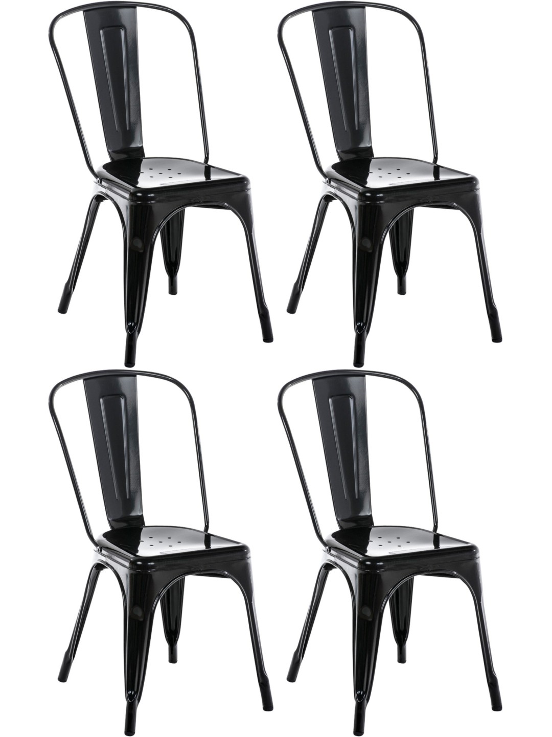 Ensemble de 4 chaises Benedikt, noir