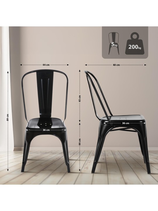 Ensemble de 4 chaises Benedikt, noir Ensemble de 4 chaises Benedikt, noir