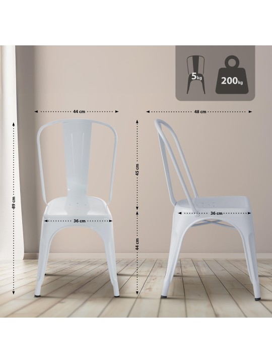 Ensemble de 4 chaises Benedikt, blanc