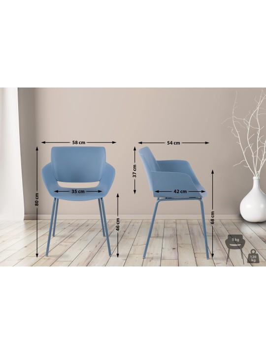 Lot de 2 chaises Alpena, bleu