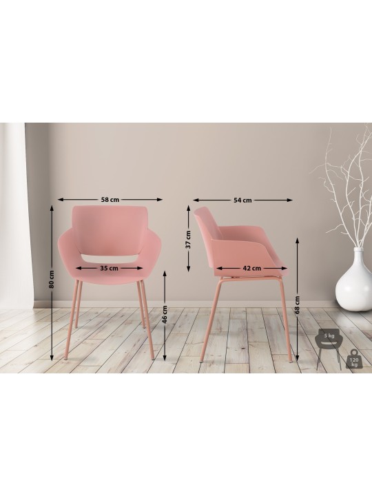 Lot de 2 chaises Alpena, rose