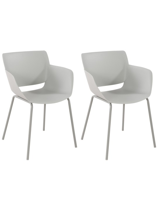 Lot de 2 chaises Alpena, gris clair