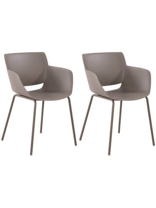 Lot de 2 chaises Alpena, taupe