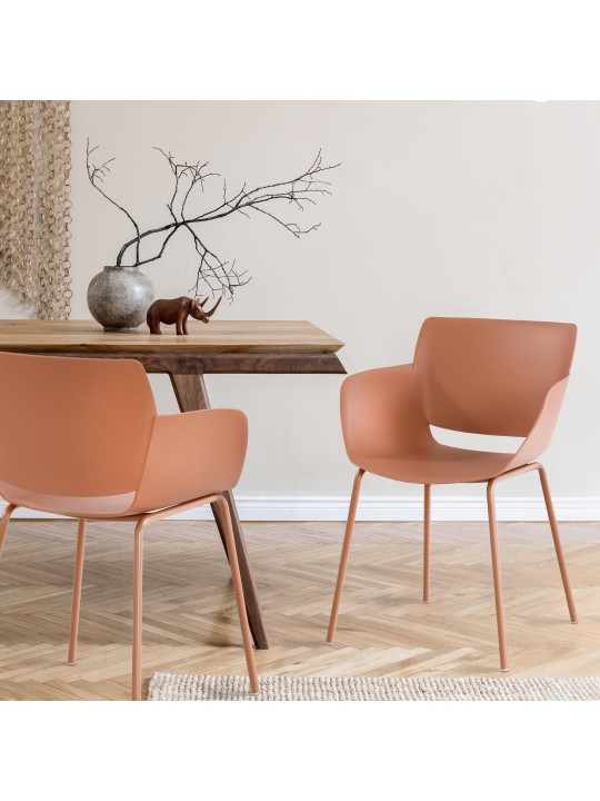 Lot de 2 chaises Alpena, terre cuite