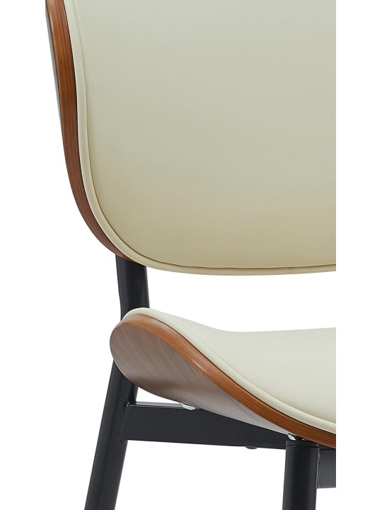 Lot de 2 chaises de salle à manger Enid simili cuir, noyer/crème Lot de 2 chaises de salle à manger Enid simili cuir, noyer/crème