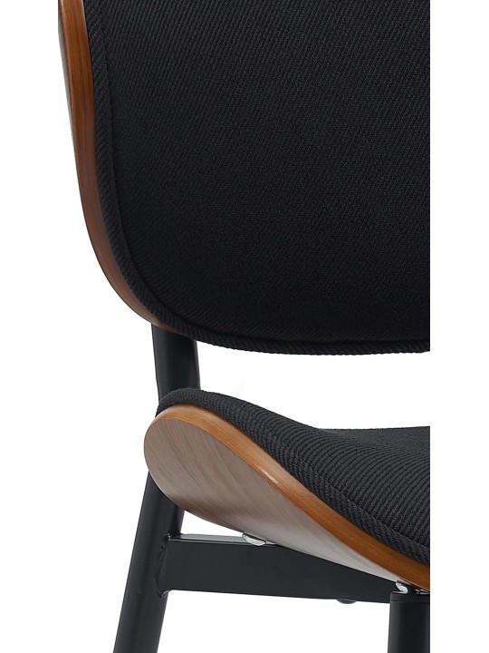 Lot de 2 chaises de salle à manger Enid tissu, noyer/noir Lot de 2 chaises de salle à manger Enid tissu, noyer/noir