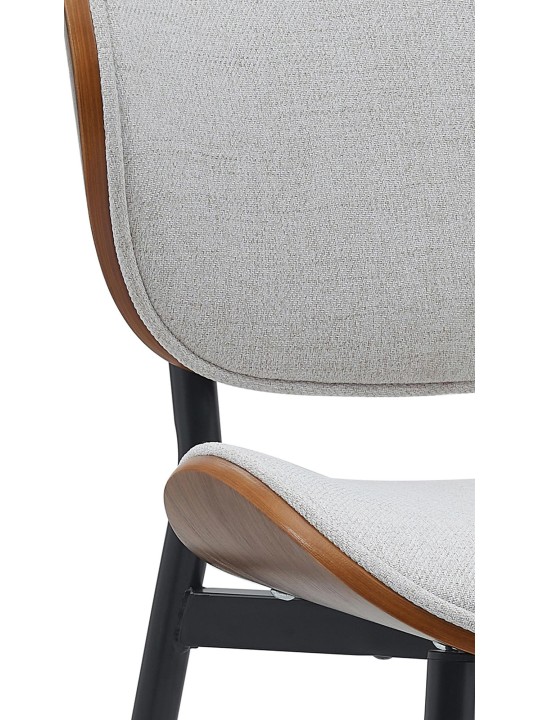 Lot de 2 chaises de salle à manger Enid tissu, noyer/crème