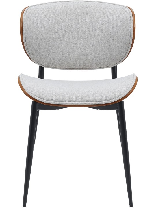 Lot de 2 chaises de salle à manger Enid tissu, noyer/crème