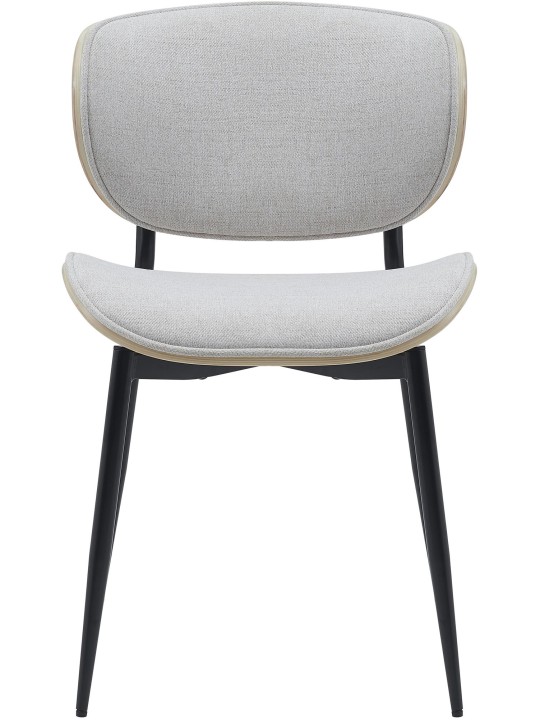 Lot de 2 chaises de salle à manger Enid tissu, naturel/crème