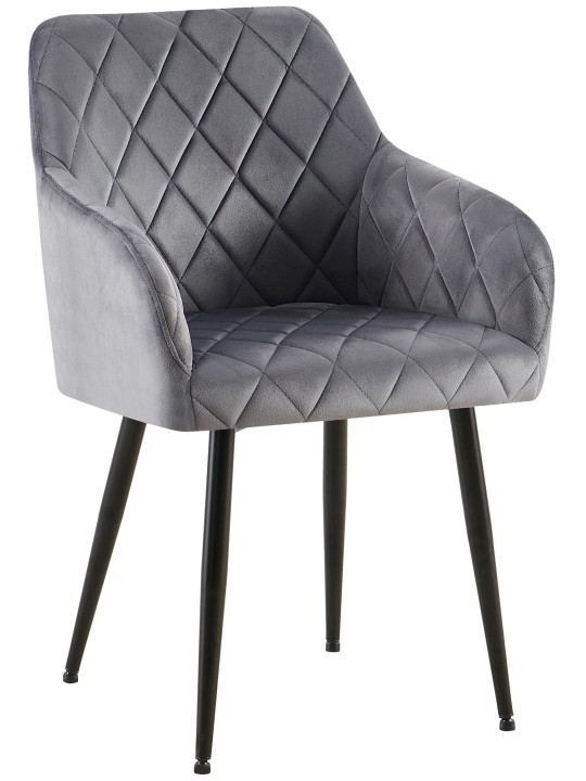 Chaise de salle à manger Monett velours B, gris foncé Chaise de salle à manger Monett velours B, gris foncé