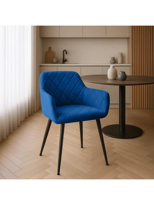 Chaise de salle à manger Monett velours B, bleu foncé Chaise de salle à manger Monett velours B, bleu foncé