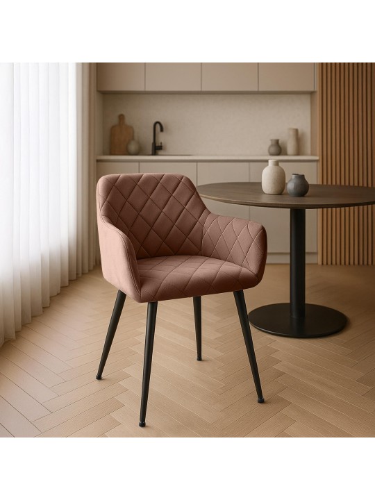 Chaise de salle à manger Monett velours B, brun Chaise de salle à manger Monett velours B, brun