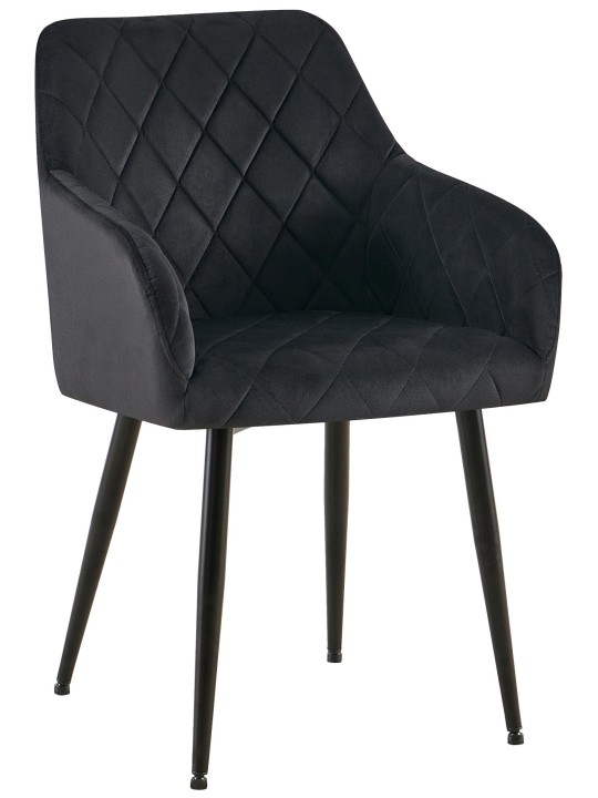 Chaise de salle à manger Monett velours B, noir Chaise de salle à manger Monett velours B, noir