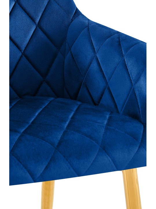 Chaise de salle à manger Monett velours G, bleu foncé Chaise de salle à manger Monett velours G, bleu foncé