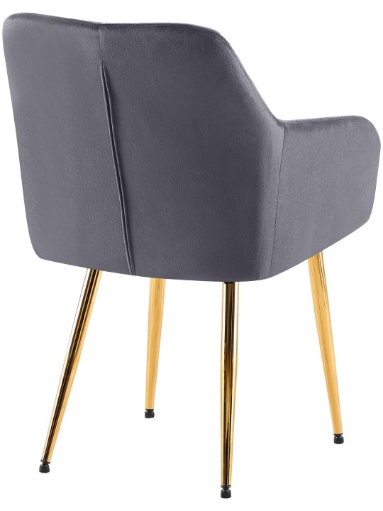 Lot de 2 chaises de salle à manger Monett velours G, gris foncé