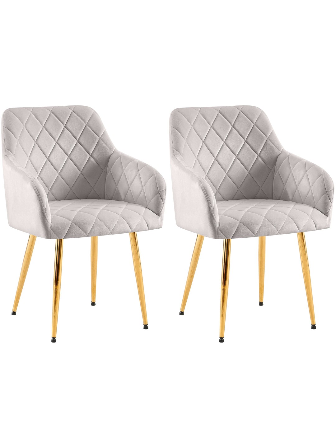Lot de 2 chaises de salle à manger Monett velours G, gris