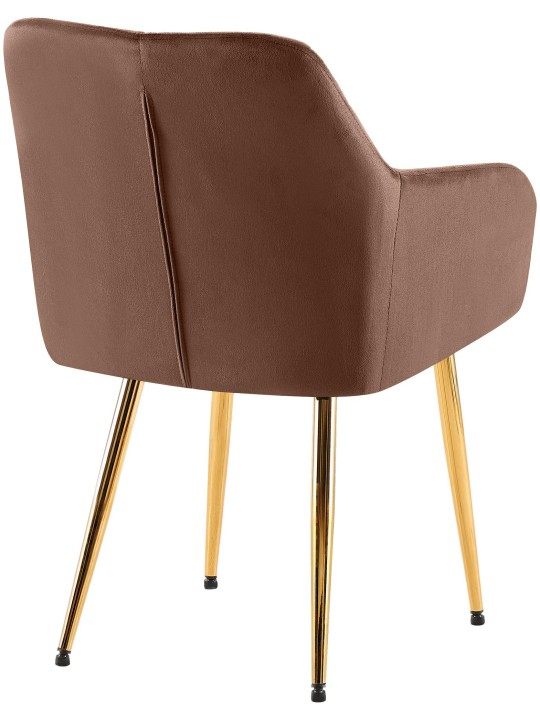 Lot de 2 chaises de salle à manger Monett velours G, brun