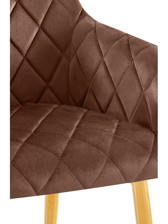 Lot de 2 chaises de salle à manger Monett velours G, brun