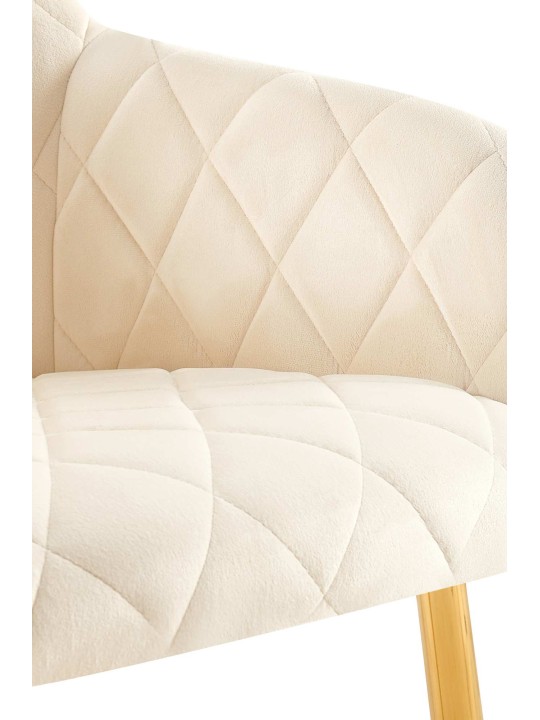 Lot de 2 chaises de salle à manger Monett velours G, crème