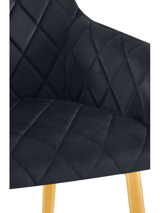 Lot de 2 chaises de salle à manger Monett velours G, noir Lot de 2 chaises de salle à manger Monett velours G, noir