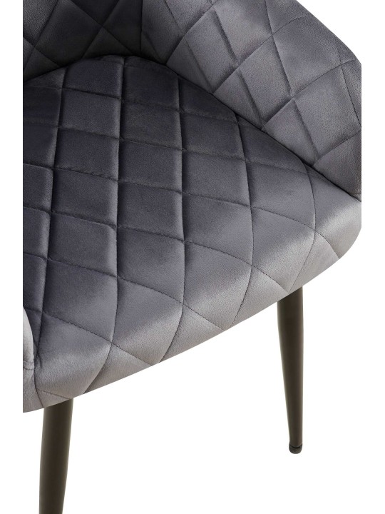 Lot de 2 chaises de salle à manger Monett velours B, gris foncé Lot de 2 chaises de salle à manger Monett velours B, gris foncé