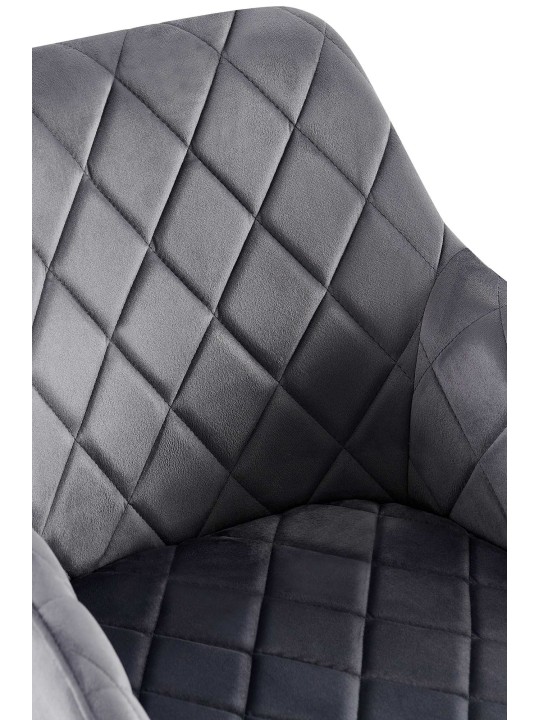 Lot de 2 chaises de salle à manger Monett velours B, gris foncé Lot de 2 chaises de salle à manger Monett velours B, gris foncé