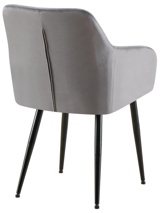 Lot de 2 chaises de salle à manger Monett velours B, gris foncé Lot de 2 chaises de salle à manger Monett velours B, gris foncé