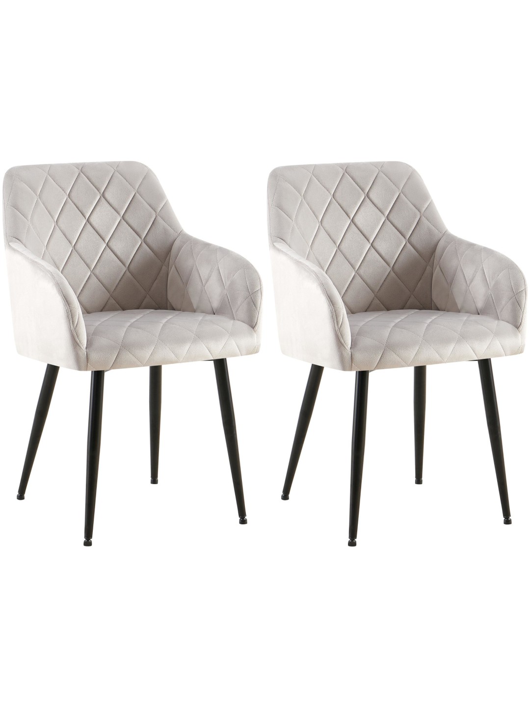 Lot de 2 chaises de salle à manger Monett velours B, gris