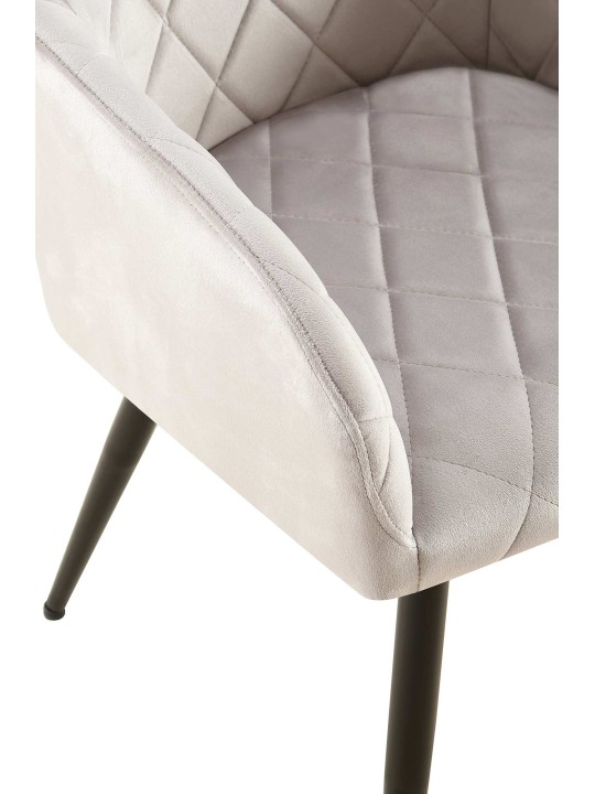 Lot de 2 chaises de salle à manger Monett velours B, gris Lot de 2 chaises de salle à manger Monett velours B, gris