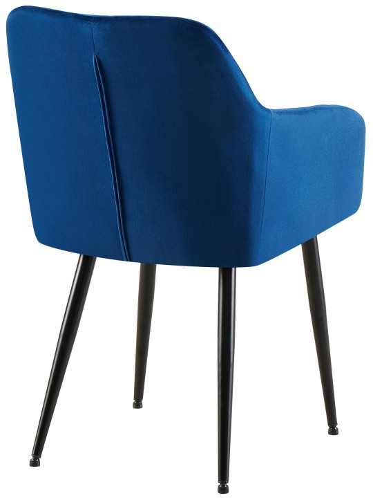 Lot de 2 chaises de salle à manger Monett velours B, bleu foncé Lot de 2 chaises de salle à manger Monett velours B, bleu foncé