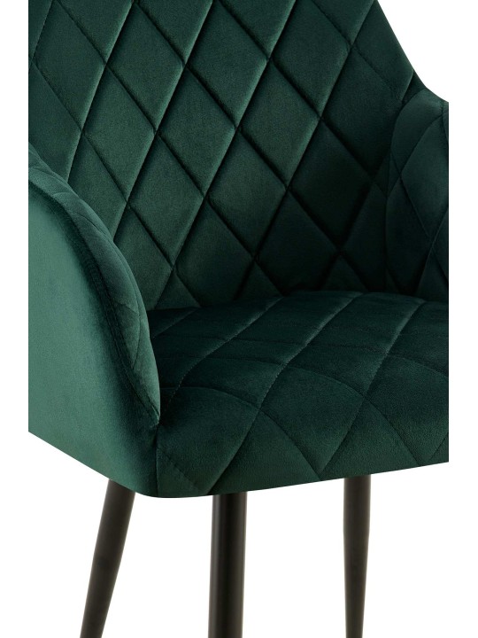 Lot de 2 chaises de salle à manger Monett velours B, vert