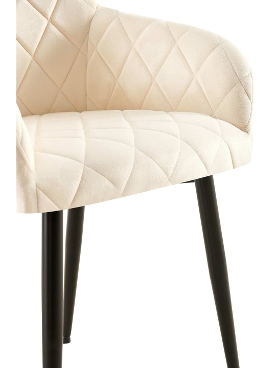 Lot de 2 chaises de salle à manger Monett velours B, crème Lot de 2 chaises de salle à manger Monett velours B, crème