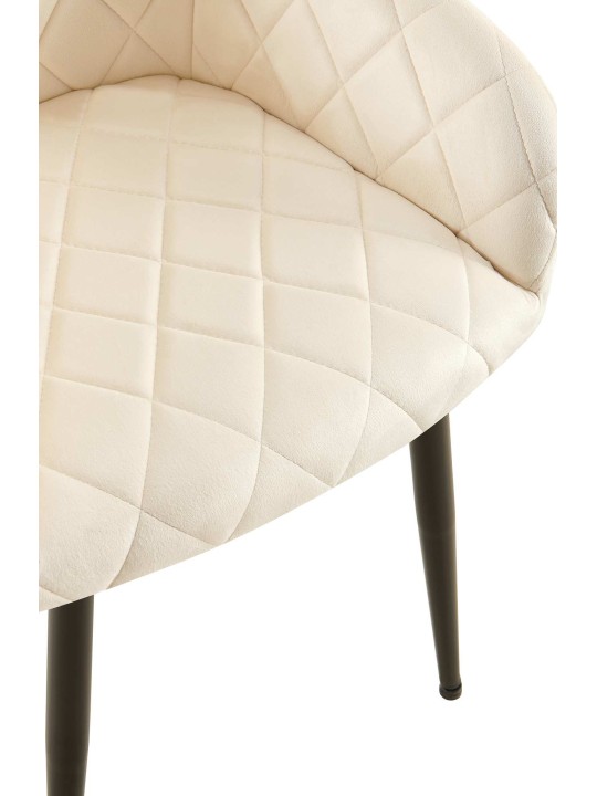 Lot de 2 chaises de salle à manger Monett velours B, crème Lot de 2 chaises de salle à manger Monett velours B, crème