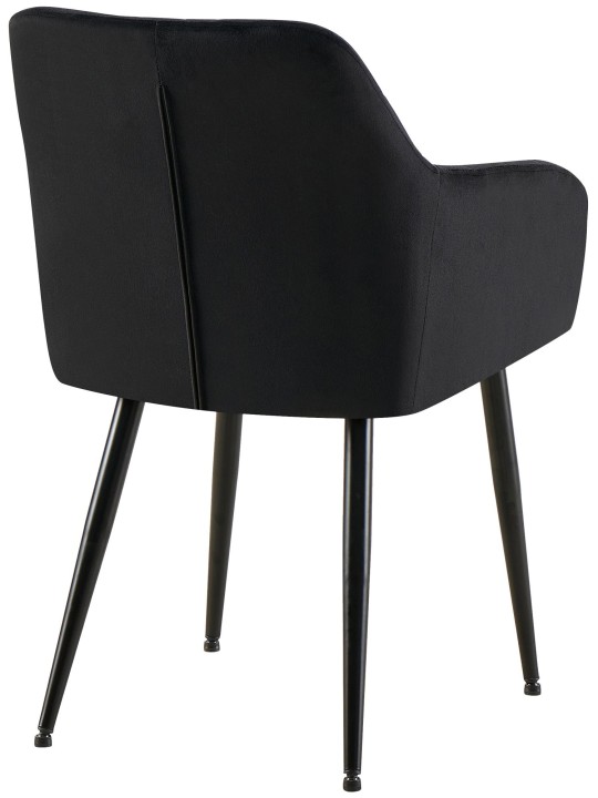 Lot de 2 chaises de salle à manger Monett velours B, noir Lot de 2 chaises de salle à manger Monett velours B, noir