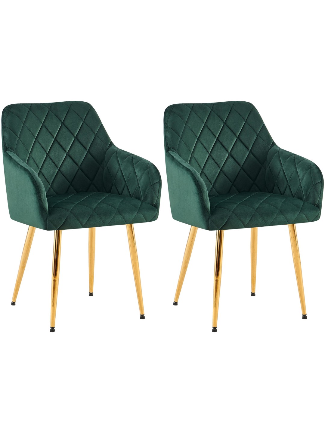 Lot de 2 chaises de salle à manger Monett velours G, vert