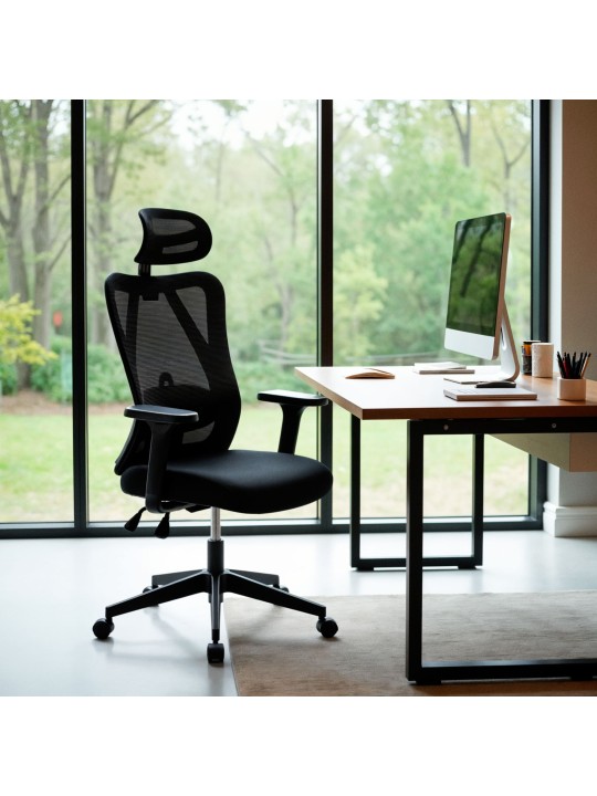 Chaise de bureau Elisha, noir