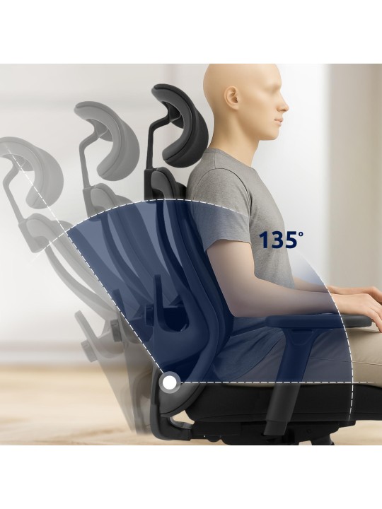 Chaise de bureau Elisha, noir