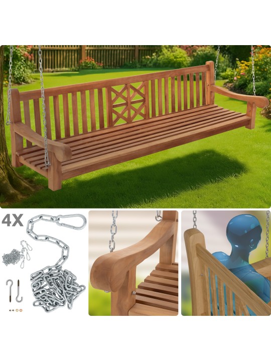 Banc balançoire Farm 240 cm, teck